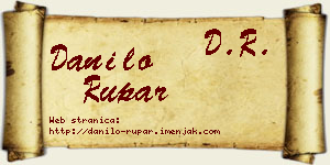 Danilo Rupar vizit kartica